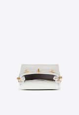 Balmain B-Buzz 23 Grained Leather Top Handle Bag White DN0DB526LPOS_WHITE