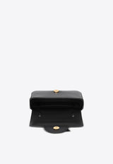 Balmain Mini B-Buzz Calf Leather Crossbody Bag Black DN1DG811LAVE_BLACK