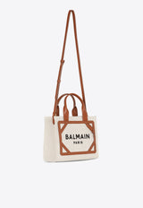 Balmain Small B-Army Canvas and Leather Tote Bag Natural DN1FE809TDCS_NATURAL