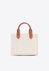 Balmain Small B-Army Canvas and Leather Tote Bag Natural DN1FE809TDCS_NATURAL