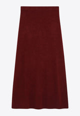 Max Mara Dorina Cashmere Knit Midi Skirt Bordeaux DORINAWS/R_MAXM-003