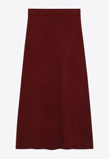 Max Mara Dorina Cashmere Knit Midi Skirt Bordeaux DORINAWS/R_MAXM-003