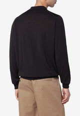 John Smedley Long-Sleeved Wool Polo T-shirt Brown DORSETWO/R_JOHSM-FB