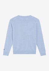 MC2 Saint Barth Kids Boys Intarsia Knit Snoopy Weekend Mood Sweater Light Blue DOU000400502I/R_MC2-31EMB