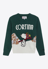 MC2 Saint Barth Kids Boys Snoopy Cortina Wool Blend Sweater Green DOU000601149I/R_MC2-51