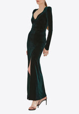 Galvan London Vanitas Velvet Gown Dark Green DR0361_DARK GREEN