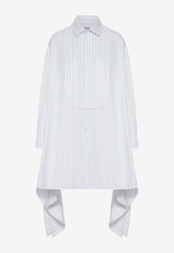 JW Anderson Side-Knot Mini Shirt Dress Light Blue DR0500-PG1892_WHITE MULT