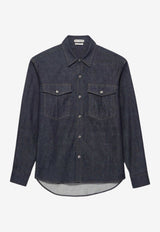 JW Anderson Logo Path Denim Overshirt Indigo DS0011_INDIGO