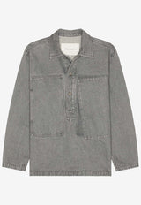 JW Anderson Long-Sleeved Denim Rugby Shirt Gray DS0014_LIGHT GREY