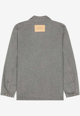 JW Anderson Long-Sleeved Denim Rugby Shirt Gray DS0014_LIGHT GREY