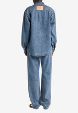 JW Anderson Logo Patch Oversized Denim Shirt Denim DS0016-PG1855_DENIM