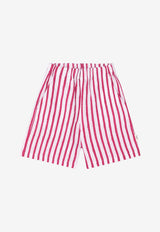 Douuod Kids Boys Striped Linen Shorts Red DW6Q39-AI0158/Q_DOUD-100RO