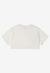 Douuod Kids Girls Cropped T-shirt White DW8A51-AZ2868/Q_DOUD-103