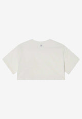 Douuod Kids Girls Cropped T-shirt White DW8A51-AZ2868/Q_DOUD-103
