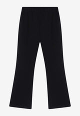 Douuod Kids Girls Logo Flared Pants Black DX6A11-BJ0371/R_DOUD-930