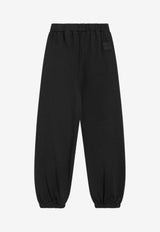 Douuod Kids Girls Elasticated Track Pants Black DX6P90Z3402/R_DOUD-930