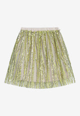 Douuod Kids Girls Embroidered Tulle Skirt Multicolor DX7B31T0098/R_DOUD-246OR