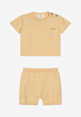 Teddy & Minou Babies Logo Embroidered T-shirt and Shorts Set - Set of 2 Yellow E25CP068EM109CO/Q_TEDDY-241