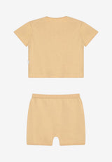 Teddy & Minou Babies Logo Embroidered T-shirt and Shorts Set - Set of 2 Yellow E25CP068EM109CO/Q_TEDDY-241