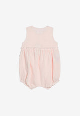 Teddy & Minou Baby Girls Buttoned Romper Pink E25TU036C0070CO/Q_TEDDY-302