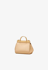 Dolce & Gabbana Kids Girls Mini Sicily Top Handle Bag in Metallic Leather Gold EB0003 AR961 80997