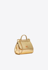 Dolce & Gabbana Kids Girls Sicily Bag in Croc-Print Leather EB0003 AU138 8H944 Gold