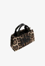 Dolce & Gabbana Kids Girls Leopard Print DG Logo Tote Bag Brown EB0116 AX344 HY13M