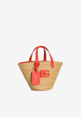 Dolce & Gabbana Kids Girls Straw Coffa Tote Bag Beige EB0249 AY319 IE5DQ