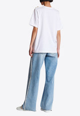 Balmain Lipstick Print Logo T-shirt White EF0EF135GE91_WHITE