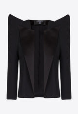 Balmain Structured Shoulders Cropped Blazer Black EF0SC260ME54_BLACK