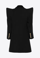 Balmain Structured Shoulders Double-Breasted Tuxedo Jacket Black EF0SM503ME54_BLACK