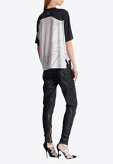 Balmain Optical Illusion Print T-shirt Black EF1EG110GE37_BLACK WHIT
