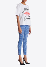Balmain Kiss Print Logo T-shirt White EF1EG110GE45_WHITE MULT