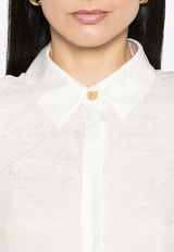 Balmain Love Letter Jacquard Long-Sleeved Shirt White EF1HS051VH30_WHITE
