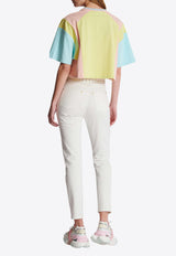 Balmain Cropped Slim Jeans White EF1MG009DB69_WHITE