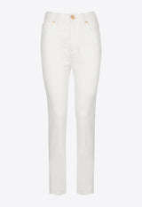 Balmain Cropped Slim Jeans White EF1MG009DB69_WHITE