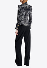 Balmain Love Letter Tuxedo Blazer Black EF1SM340MG60_BLACK WHIT