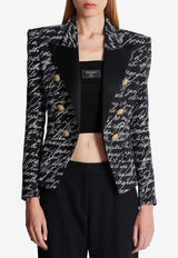 Balmain Love Letter Tuxedo Blazer Black EF1SM340MG60_BLACK WHIT