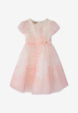 Elie Saab Kids Girls Floral Dress Salmon EFAB085 LU_SALMON