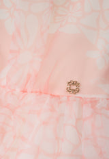 Elie Saab Kids Girls Floral Dress Salmon EFAB085 LU_SALMON