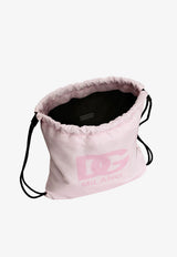 Dolce & Gabbana Kids Girls DG Logo Print Nylon Backpack Pink EM0050 AZ589 HF5ZL