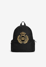 Dolce & Gabbana Kids Boys DG Logo Nylon Backpack Black EM0122 AN263 80999