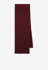 Destin Cashmere-Blend Fringed Scarf Burgundy EMMEUNWO/R_DESSR-PO