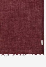 Destin Cashmere-Blend Fringed Scarf Burgundy EMMEUNWO/R_DESSR-PO