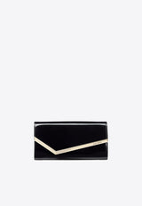 Jimmy Choo Emmie Patent Leather Clutch Bag Black EMMIE PAT BLACK/LIGHT GOLD