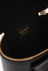 Balmain B-Buzz 19 Vanity Leather Top Handle Bag Black EN1BH952LSLX_BLACK
