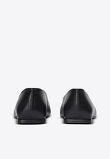 Balmain Safety Pin Nappa Leather Ballet Flats Black EN1UF082LNAP_BLACK