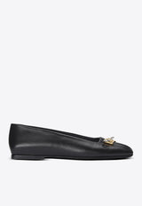 Balmain Safety Pin Nappa Leather Ballet Flats Black EN1UF082LNAP_BLACK
