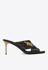 Balmain Safety Pin 75 Leather Mules Black EN1UR079LNAP_BLACK