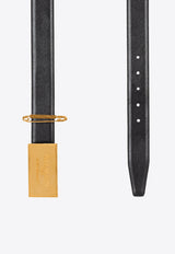 Balmain Safety Pin Leather Belt Black EN1WJ167LSLX_BLACK